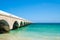 The beach and the famous pier at Progreso near Merida in Mexico