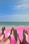 Beach feet on pink ring