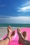 Beach feet on pink ring