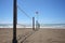 Beach fence and safe bathing flag