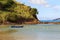 Beach Ferradura sea, sand, rock, boat, seagull in BÃºzios near