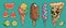 Beach food set emblem colorful