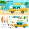 Beach food truck with cold beverages