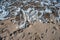 Beach footprints ocean tide