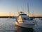 Beach in the Formentera island with yacht in the water anchored