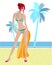 Beach girl illustration