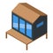 Beach glamping icon isometric vector. Nature tent