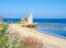 Beach with golden sand in Skiros island, Sporades, Greece