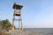 A beach guard tower