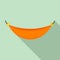 Beach hammock icon, flat style