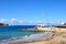 Beach and harbour, Marsalforn, Gozo.