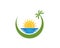 Beach hollidays icon logo vector template