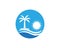 Beach hollidays icon logo vector trmplate