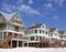 Beach Homes on Blue Sky Background