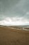 Beach of Houlgate in Normandy with cloudy sky