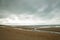 Beach of Houlgate in Normandy with cloudy sky Large view