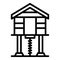 Beach house cabin icon outline vector. Forest stilt