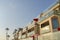 Beach house hotel building in a low angle view at Oceanside, California