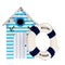 Beach hut with live buoy