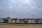 Beach huts along the sea front in Southwold