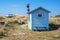 Beach huts or bath cottages on Skanor beach dunes and Falsterbo in South Sweden, Skane travel destination. Domestic tourism