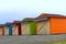 Beach huts multicolor market kiosk craft vacation souvenir boutique