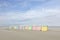 Beach huts in pastel colors at Berck-Plage, France