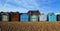 Beach Huts and Seaside Houses  on a sunny autumn day.