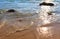 Beach idyll, sand and stones