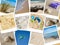 Beach instant pictures collage