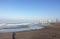 Beach of Iquique with view on skyline in chile