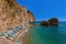 Beach on island St. Nicholas in Budva Montenegro