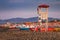 Beach in italian tirrenean coastline,Tuscany, Marina di Grosseto, Castiglione Della Pescaia, Italy