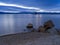 Beach at Lake Tahoe in the winter long exposure photograph.