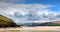 Beach landscape at Daymer bay in Cornwall UK