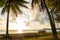 Beach Landscape at Sunset Time in a Cloudy Day in Great Keppel Island,Queensland,Australia