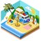 Beach Life Icon 3D Isometric