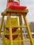 Beach lifeguard chair sky Praia Grande, Sao Paulo Brazil