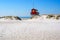 Beach lifeguard on Skanor beach in Falsterbo, Skane, Sweden. Swedish summer concept