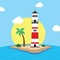 Beach lighthouse seashore view