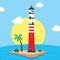 Beach lighthouse seashore view