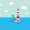 Beach lighthouse seashore view