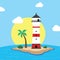 Beach lighthouse seashore view