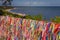 Beach and Lord of Bonfim ribbon tapes symbol of good luck in Trancoso, BAHIA