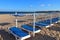 Beach loungers in Algarve