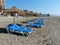 Beach Loungers and Huts, Malaga Beach, Spain