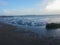 Beach at low tide, Atlantic Ocean in Brittany in France