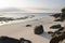 Beach at low tide, sand and rock