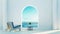 Beach Luxury outdoor living - Santorini island style - 3D rendering