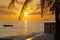 Beach. Maldives Sunset